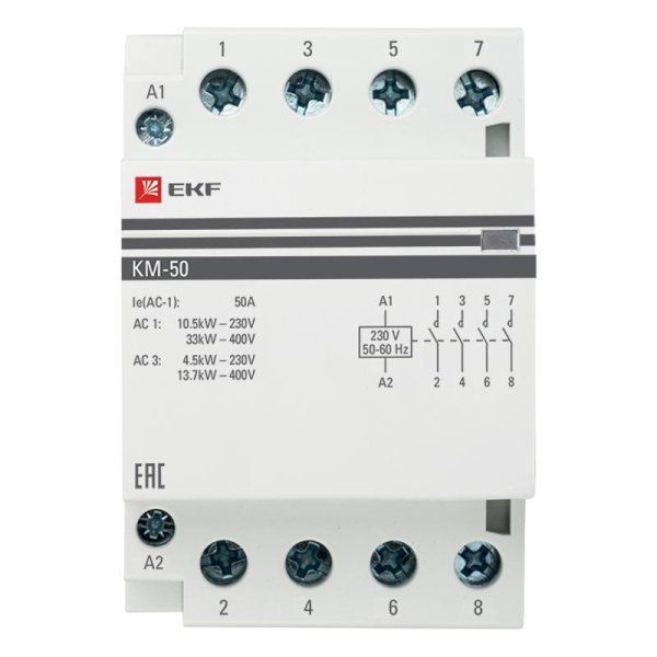 Контактор модульный КМ 50А 4NО (3 мод.) EKF PROxima | km-3-50-40 | EKF — фото