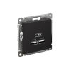 AtlasDesign Карбон Розетка USB, 5В, 1 порт x 2,1 А, 2 порта х 1,05 А, механизм | ATN001033 | SE — фото