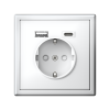 ArtGallery Белый Розетка 16А с 2 USB A+C, 5В/2,4А/3,0А, 2х5В/1,5А, механизм | GAL000132 | SE — фото