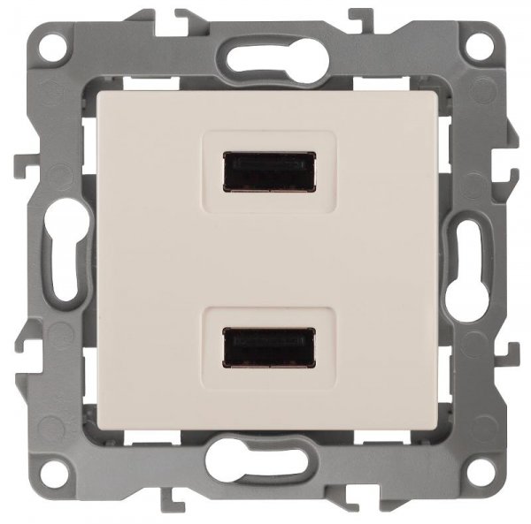 Устройство зарядное USB 12-4110-02  , 5В-2100мА,  слоновая кость  |Б0027492 | ЭРА — фото