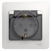 Glossa Белый Розетка с заземлением со шторками с крышкой, IP44 (в сборе с рамкой) | GSL000148 | SE — фото