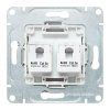 Механизм розетки RJ45 - 2шт, (cat5), белый Эпика EKF | UP1-SOW-2RJ45-5 | EKF — фото
