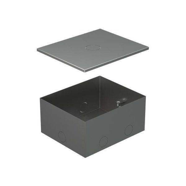 BOX/4 Металлическая коробка с крышкой для заливки в пол 159,6х133,6х75мм для люков 70040 | 70141 | Ecoplast — фото
