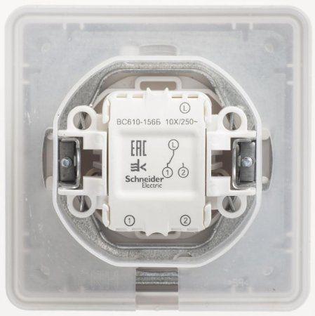 W59 Aqua Белый Переключатель 1-клавишный, 10AX, IP44, (в сборе) | VS610-156B-18 | SE — фото