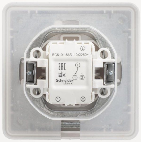 W59 Aqua Белый Переключатель 1-клавишный, 10AX, IP44, (в сборе) | VS610-156B-18 | SE — фото