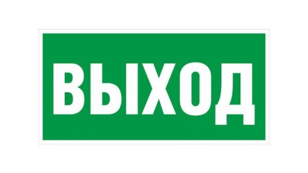 Пиктограмма (наклейка) 200х100 мм "ВЫХОД" | YPC30-2010V | IEK — фото