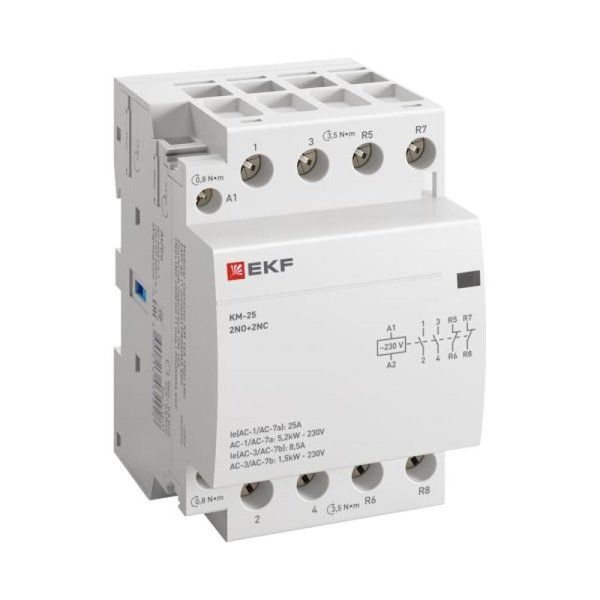 Контактор модульный КМ 25А 2NО+2NC (3 мод.) PROxima| km-3-25-22 | EKF — фото