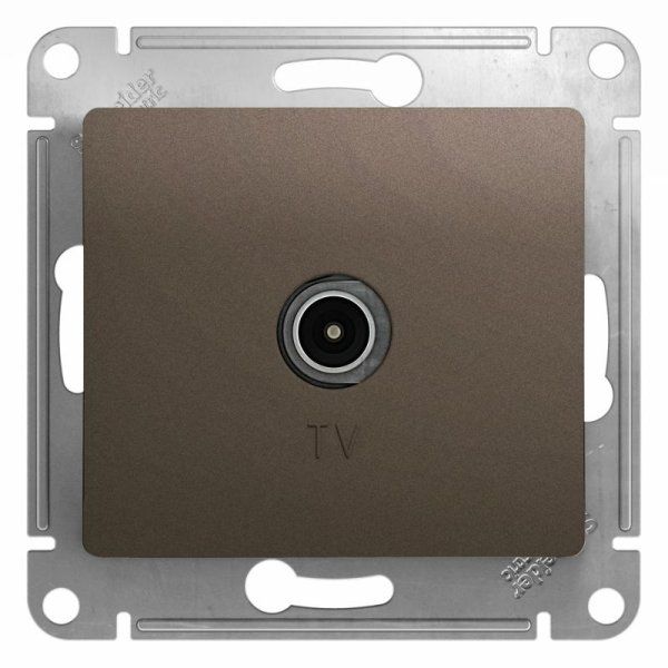 Glossa Шоколад Мех TV Розетка оконечная 1DB | GSL000891 | SE — фото
