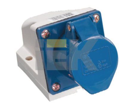 Розетка 123 стационарная 2Р+РЕ 32А 220В IP44 | PSR11-032-3 | IEK — фото