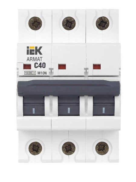 Выключатель автоматический трехполюсный M10N 3P C 40А 10кА ARMAT | AR-M10N-3-C040 | IEK — фото