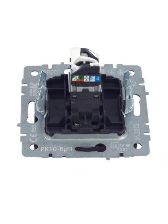 BRITE Розетка компьютерная RJ45 кат.5E РК10-БрЧ черный | BR-K10-1-K02 | IEK — фото