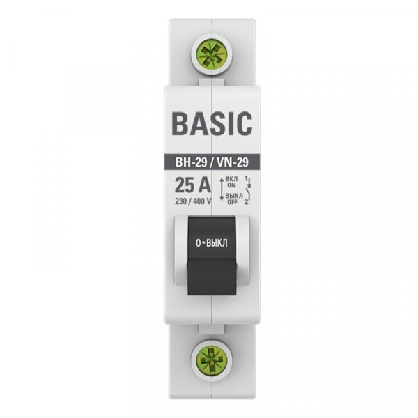 Выключатель нагрузки модульный ВН-29 1P 25А EKF Basic | SL29-1-25-bas | EKF — фото