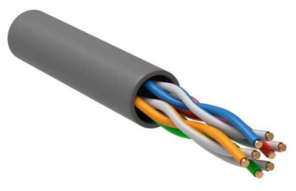 Витая пара U/UTP 5E 4х2х24AWG LSZH нг(А)-HF серый (305м) РФ/Т | LC1-C5E04-121-T-R | ITK