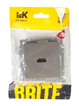 BRITE Розетка HDMI РHDMI-0-БрС сталь  | BR-H10-K46 | IEK — фото