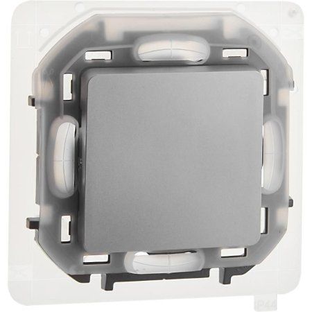 Inspiria Алюминий Переключатель проходной 1-клавишный С/У без рамки IP44 | 673672 | Legrand — фото