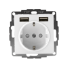 AtlasDesign Белый Розетка 16А с 2 USB A+A, 5В/2,4А, 2х5В/1,2А, механизм | ATN000130 | SE — фото