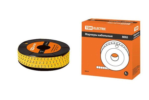 Маркер МК0 - 1,5мм символ "2" 1000шт/ролл | SQ0511-0003 | TDM
