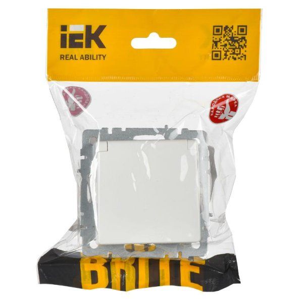 BRITE Розетка с заземлением со шторками с кр. 16А IP44 РСбш10-3-44-БрБ белый | BR-R16-16-44-K01 | IEK — фото