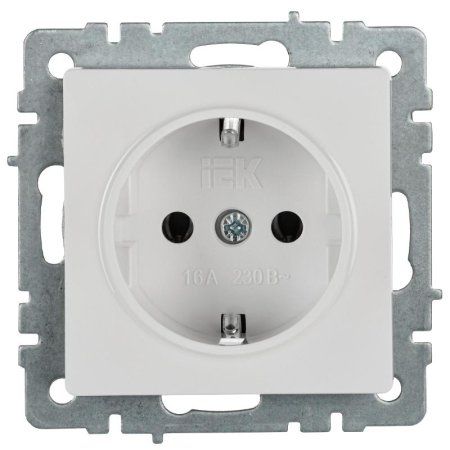BRITE Розетка с заземлением без шторок 16А РС11-1-0-БрБ белый | BR-R11-16-K01 | IEK — фото