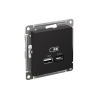 AtlasDesign Карбон USB Розетка A+С, 5В/2,4А, 2х5В/1,2 А, механизм | ATN001039 | SE — фото