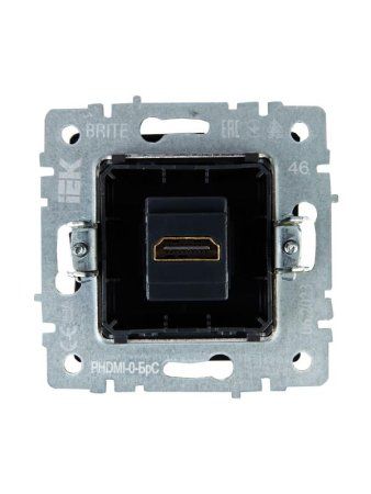 BRITE Розетка HDMI РHDMI-0-БрС сталь  | BR-H10-K46 | IEK — фото