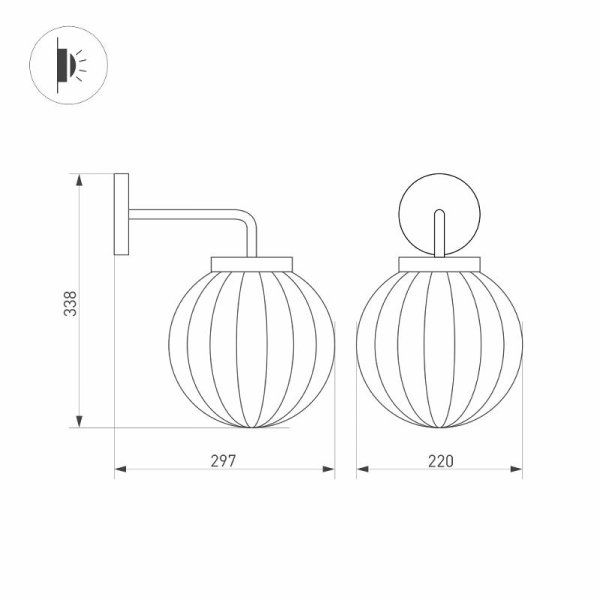 Светильник LGD-PEARL-WALL-7W Warm3000 (GR, 164 deg, 230V) (Arlight, IP65 Металл, 3 года) | 029973 | Arlight — фото