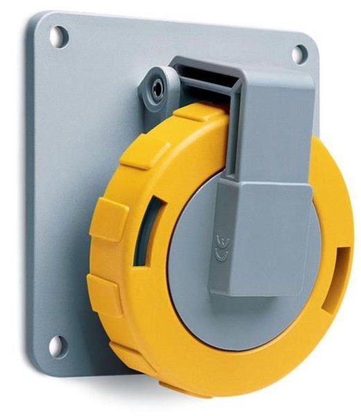 Розетка панельная с угловым фланцем 332RAU4W, 32A, 3P+E, IP67, 4ч|2CMA166960R1000| ABB — фото