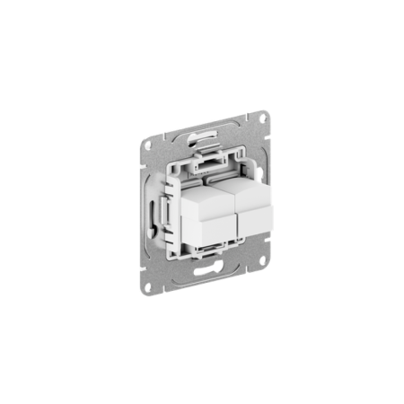 Механизм розетки RJ45 - 2шт, (cat5), белый Эпика EKF | UP1-SOW-2RJ45-5 | EKF — фото