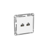 Механизм розетки RJ45 - 2шт, (cat5), белый Эпика EKF | UP1-SOW-2RJ45-5 | EKF — фото