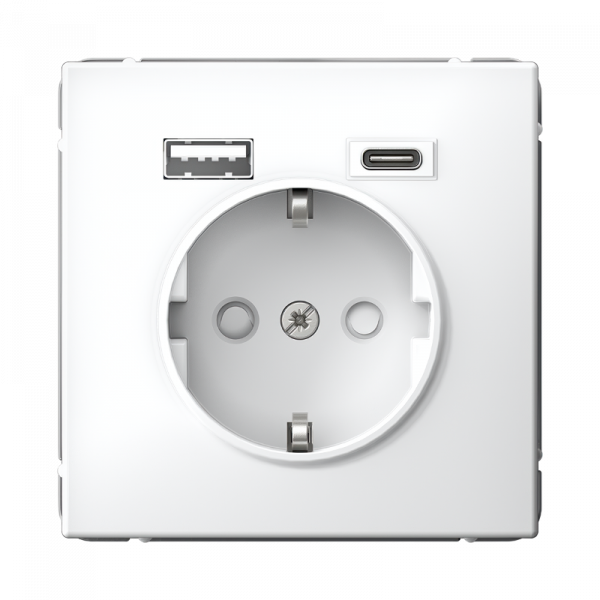 ArtGallery Белый Розетка 16А с 2 USB A+C, 5В/2,4А/3,0А, 2х5В/1,5А, механизм | GAL000132 | SE — фото