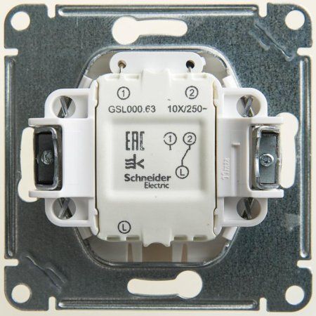 Glossa Перламутр Переключатель 1-клавишный с подсветкой сх.6а, 10АХ | GSL000663 | SE — фото