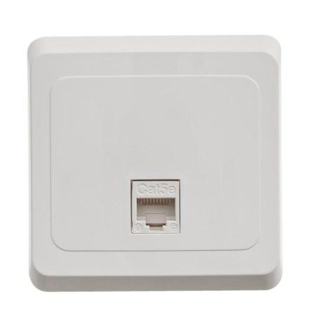 Этюд Белый С/У Розетка компьютерная 1-ая кат.5e (RJ45) | KOMC-001B | SE — фото
