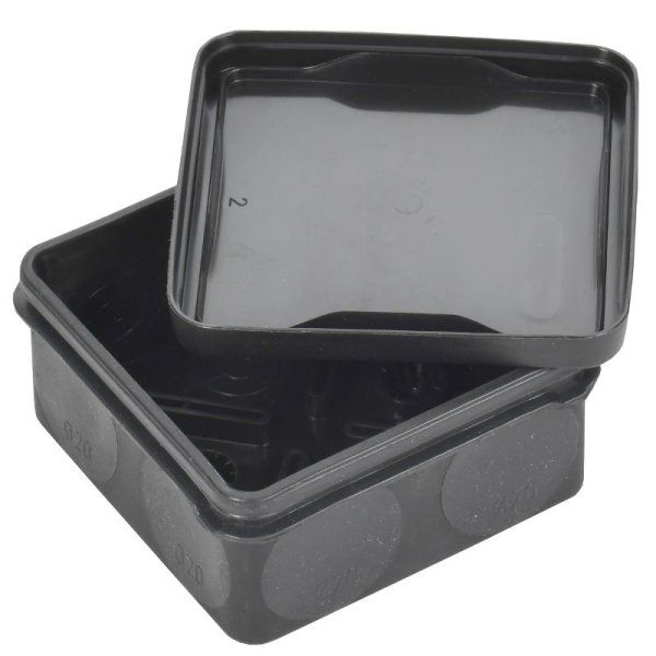 Коробка расп. КМ42455 о/п 100х100х50мм IP67 8 вв. черная | UKO21-100-100-050-K02-66 | IEK — фото