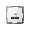 AtlasDesign Лотос USB Розетка A+A, 5В/2,1 А, 2х5В/1,05 А, механизм | ATN001333 | SE — фото