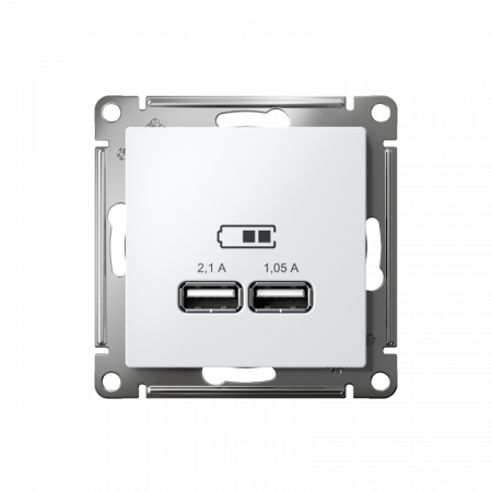 AtlasDesign Лотос USB Розетка A+A, 5В/2,1 А, 2х5В/1,05 А, механизм | ATN001333 | SE — фото