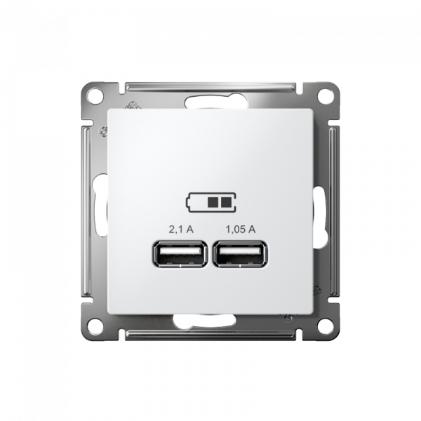 AtlasDesign Лотос USB Розетка A+A, 5В/2,1 А, 2х5В/1,05 А, механизм | ATN001333 | SE — фото