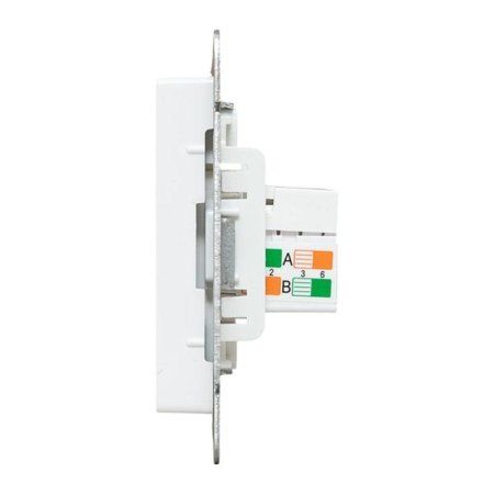 Механизм розетки RJ45 - 2шт, (cat5), белый Эпика EKF | UP1-SOW-2RJ45-5 | EKF — фото