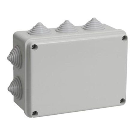 Коробка распределительная КМ41242 для о/п 150х110х70 мм IP55 (RAL7035, 10 гермовводов) | UKO10-150-110-070-K41-55 | IEK — фото