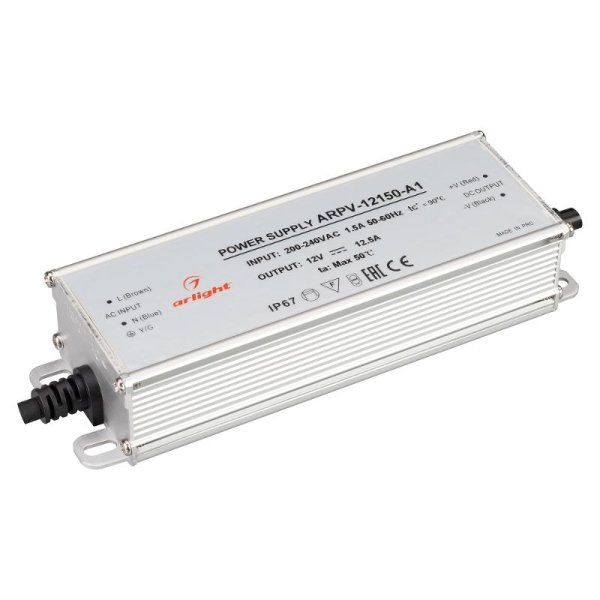 Блок питания ARPV-12150-A1 (12V, 12.5A, 150W) (Arlight, IP67 Металл, 3 года) | 034206 | Arlight — фото
