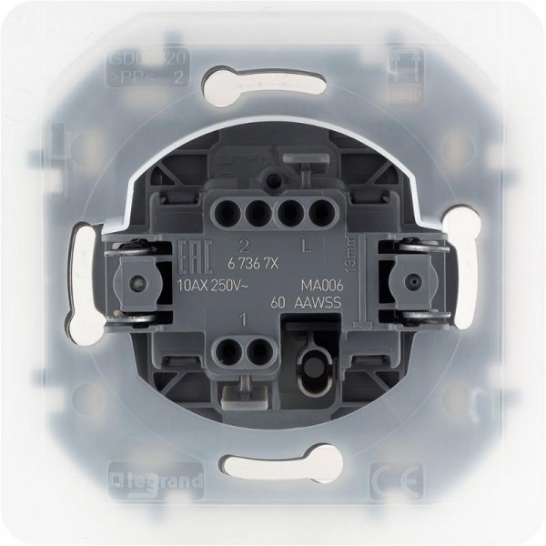 Inspiria Антрацит Переключатель проходной 1-клавишный С/У без рамки IP44 | 673673 | Legrand — фото
