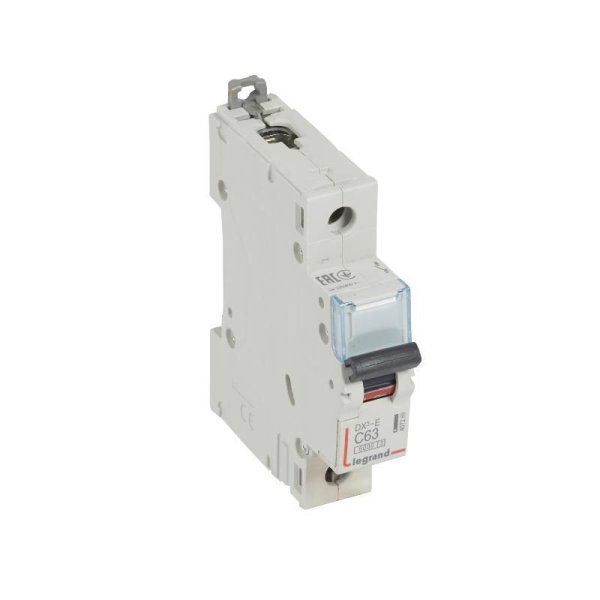 Выключатель автоматический  однополюсный DX3-E 6000 63А C 6кА | 407269 | Legrand — фото
