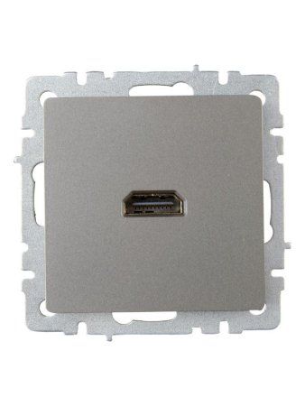 BRITE Розетка HDMI РHDMI-0-БрС сталь  | BR-H10-K46 | IEK — фото