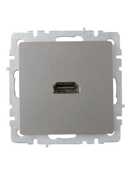 BRITE Розетка HDMI РHDMI-0-БрС сталь  | BR-H10-K46 | IEK — фото
