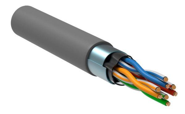 ITK Витая пара F/UTP 5E 4х2х24AWG LSZH серый (305м) РФ/С | LC1-C5E04-321-S-R | ITK