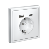 ArtGallery Белый Розетка 16А с 2 USB A+C, 5В/2,4А/3,0А, 2х5В/1,5А, механизм | GAL000132 | SE — фото
