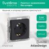 AtlasDesign Карбон Розетка с заземлением, 16А, механизм | ATN001043 | SE — фото