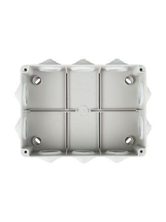 Коробка распределительная КМ41242 для о/п 150х110х70 мм IP55 (RAL7035, 10 гермовводов) | UKO10-150-110-070-K41-55 | IEK — фото