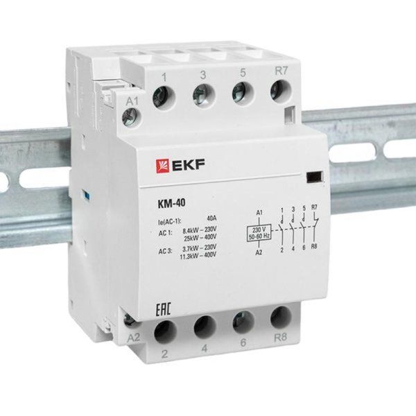 Контактор модульный КМ 40А 3NО+NC (3 мод.) EKF PROxima | km-3-40-31 | EKF — фото